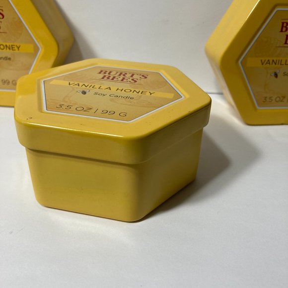 Burt's Bees Vanilla Honey Tin 2 Wick Soy Candle 3.5 ounces 3 Pack DISCONTINUED - Picture 4 of 15